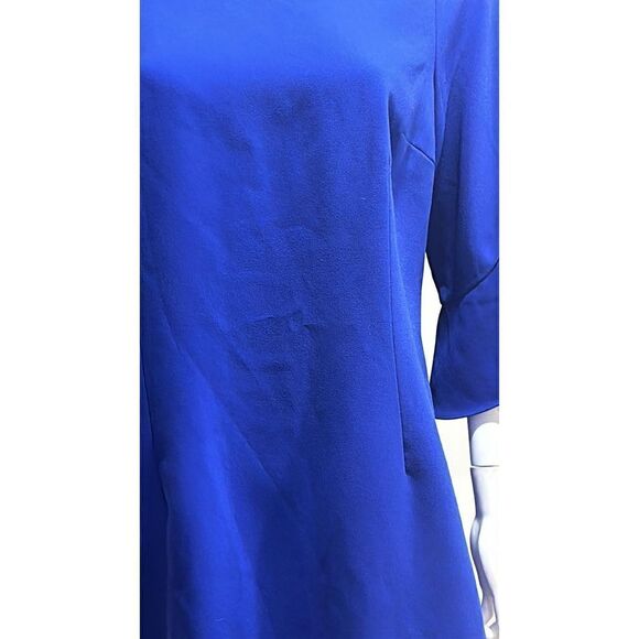 Teri Jon Blue Tulip Sleeve Crepe Cocktail Dress Size 16 - Picture 12 of 12
